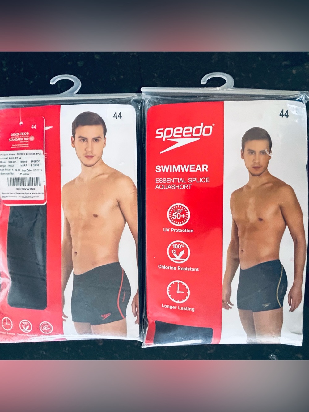 2 Speedo Swimwear Essential Splice Aquarwear Square Leg Men's Swimwear Size 44